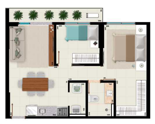 Apartamento 58m²