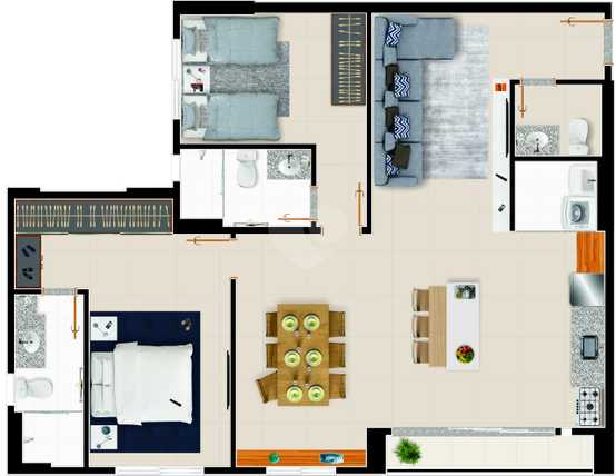 Apartamento 87m²