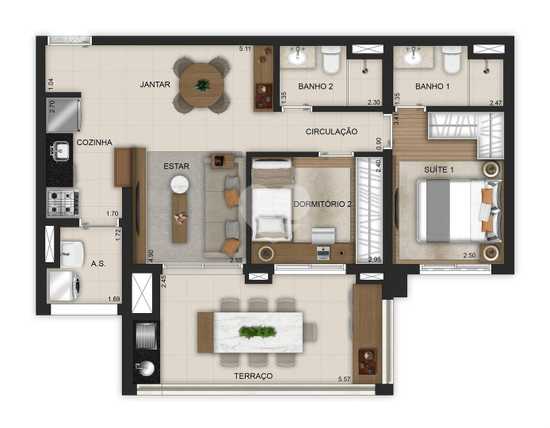 Apartamento 73m²