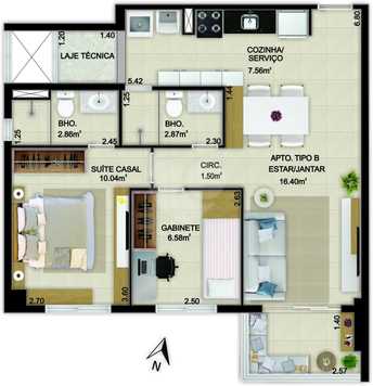 Apartamento 61m²