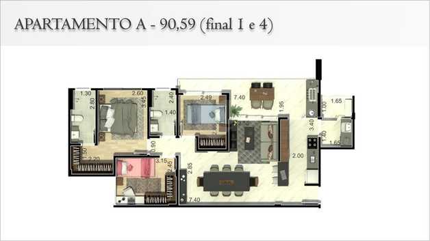 Apartamento 90m²