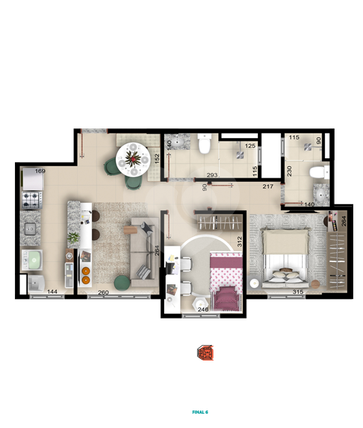 Apartamento 53m²