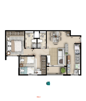 Apartamento 54m²