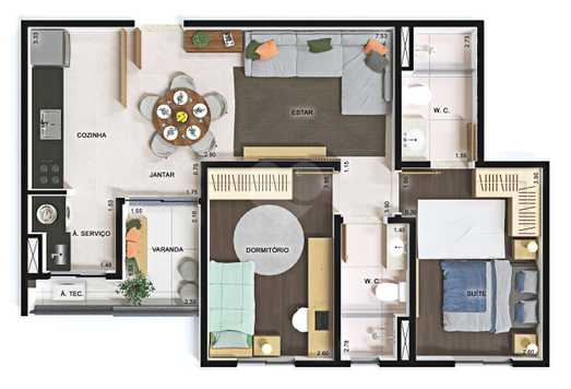 Apartamento 68m²