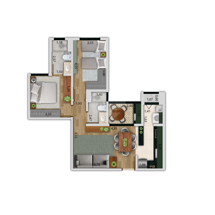 Apartamento 68m²