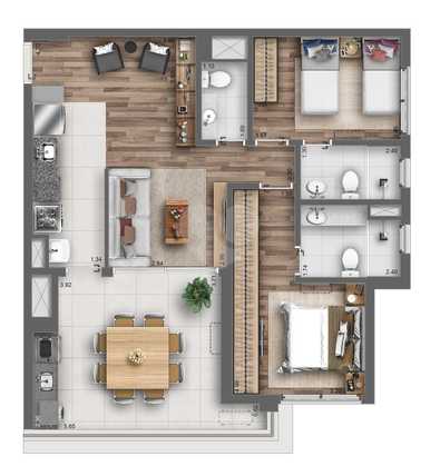 Apartamento 85m²