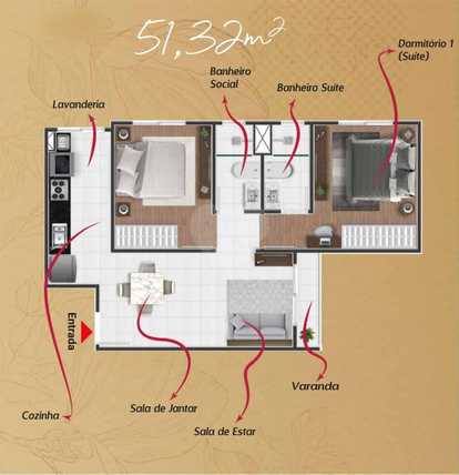 Apartamento 51m²