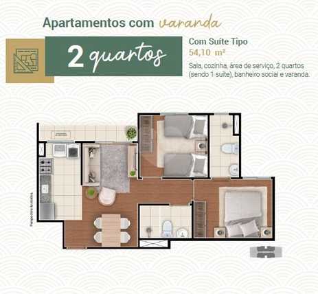 Apartamento 54m²