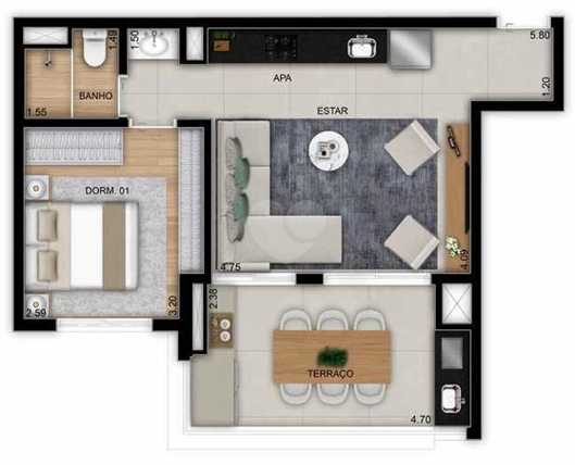 Apartamento 50m²