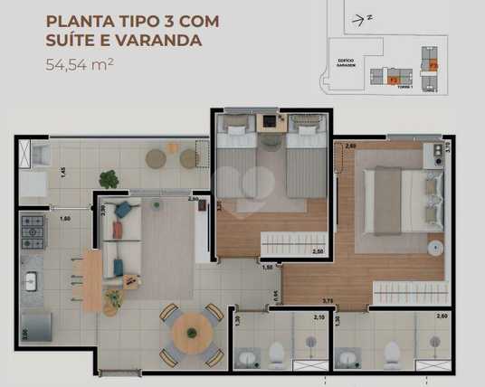 Apartamento 54m²