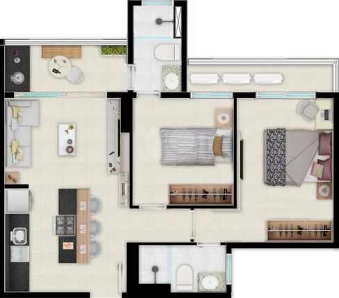 Apartamento 55m²