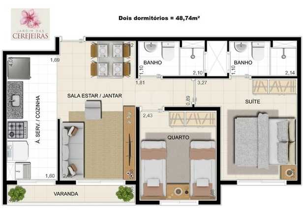 Apartamento 48m²