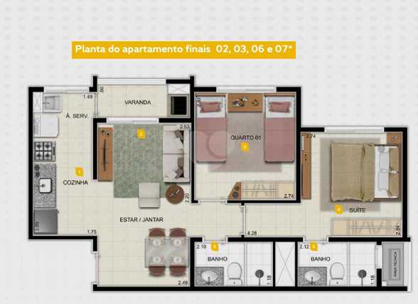 Apartamento 51m²