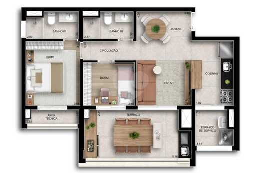 Apartamento 67m²