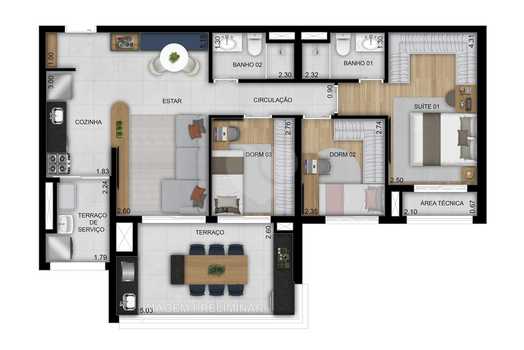 Apartamento 86m²