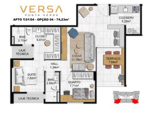 Apartamento 74m²