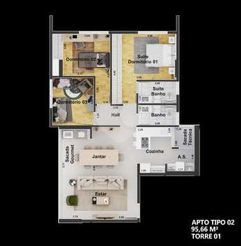 Apartamento 95m²