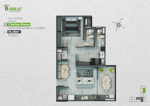 Apartamento 74m²