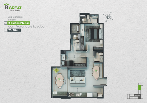 Apartamento 75m²