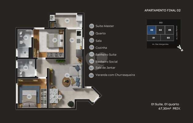 Apartamento 67m²