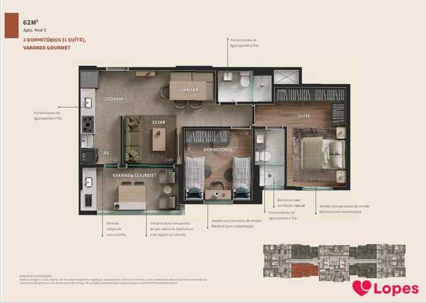 Apartamento 61m²