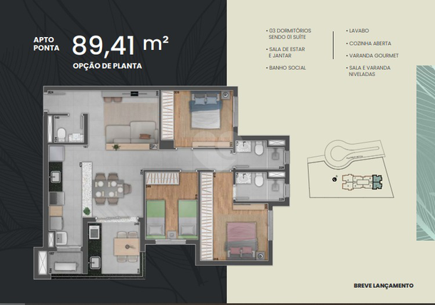 Apartamento 89m²