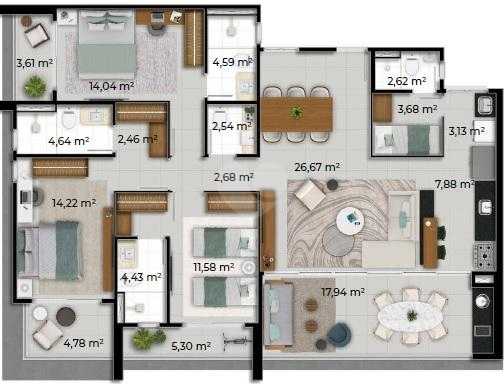 Apartamento 136m²