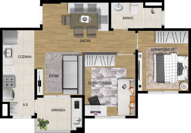 Apartamento 53m²