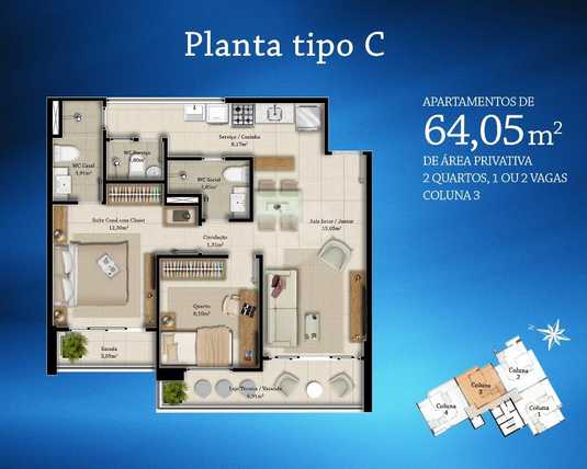 Apartamento 64m²