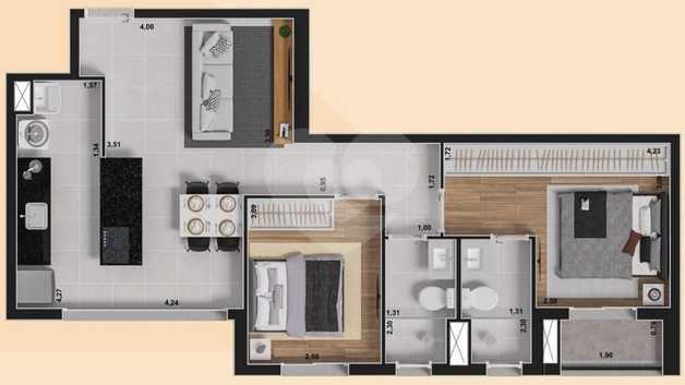 Apartamento 64m²