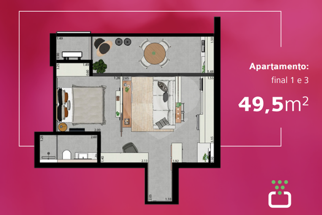 Apartamento 49m²