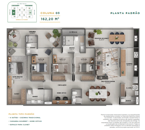 Apartamento 162m²