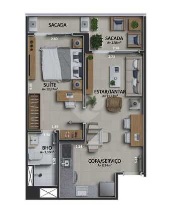 Apartamento 47m²