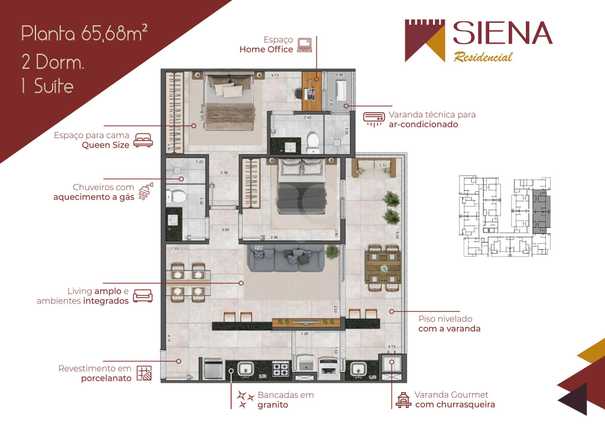 Apartamento 65m²