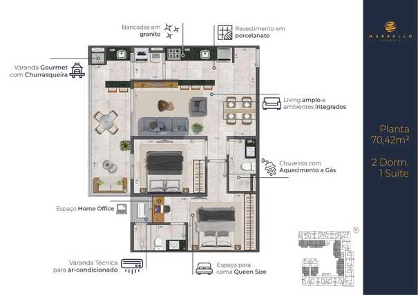 Apartamento 70m²