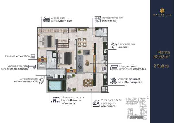 Apartamento 80m²