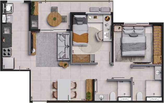 Apartamento 53m²