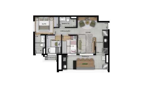 Apartamento 69m²