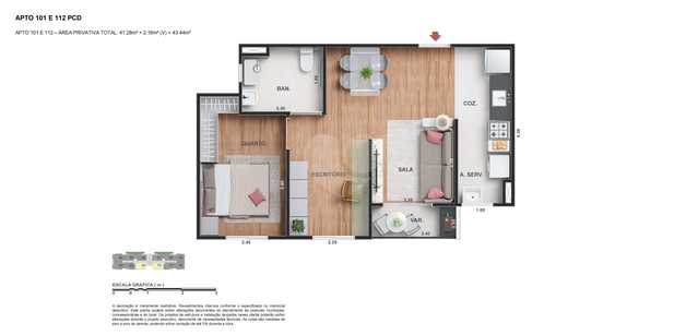 Apartamento 43m²