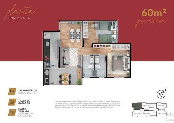 Apartamento 60m²