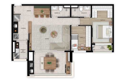 Apartamento 91m²
