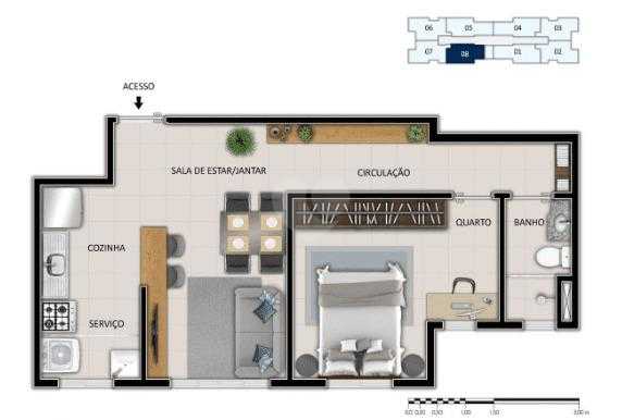 Apartamento 50m²