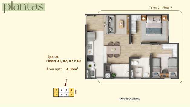 Apartamento 51m²