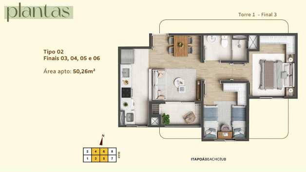 Apartamento 50m²