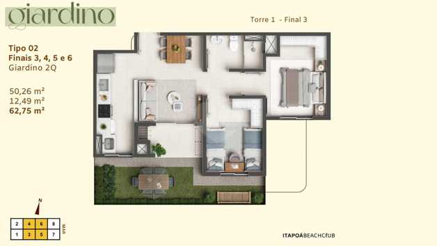 Apartamento 62m²