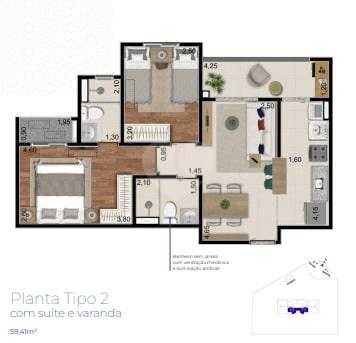 Apartamento 59m²