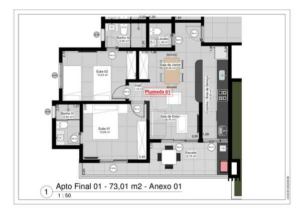 Apartamento 73m²