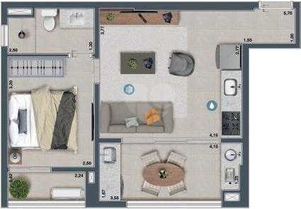 Apartamento 44m²