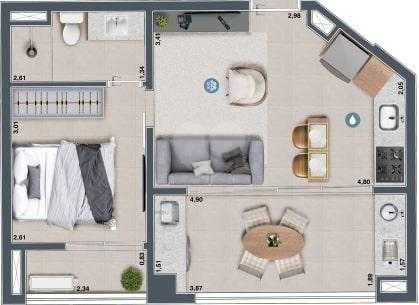 Apartamento 45m²