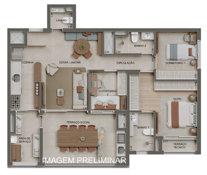 Apartamento 101m²
